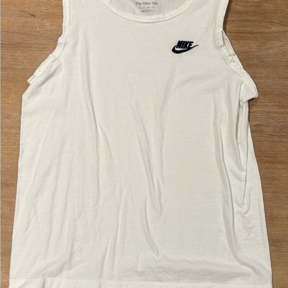 Nike White Sleeveless Muscle Tee
